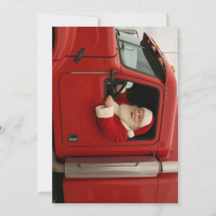 Truck Driver Santa Holiday Card
