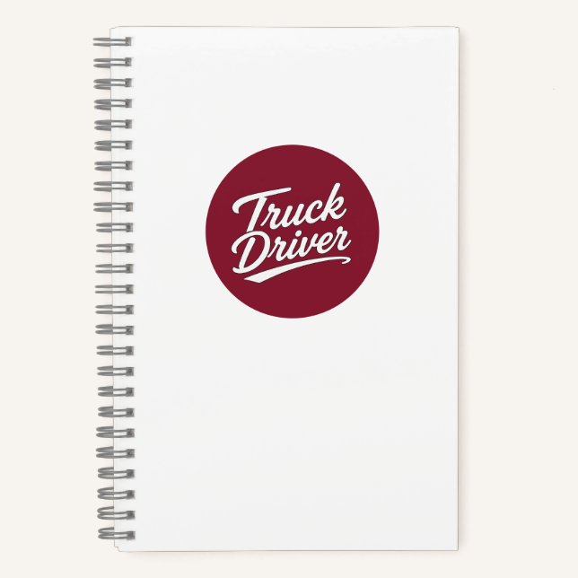 Truck Driver Script Typography Gift Notebook (Front)
