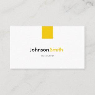 Truck Driver - Simple Amber Yellow Business Card