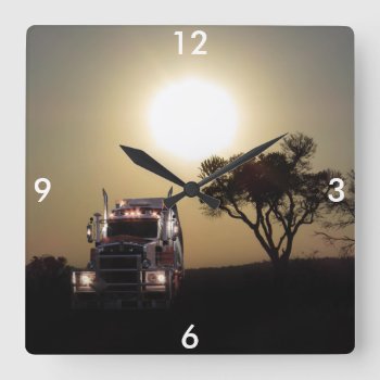 Truck Driver Square Wall Clock by deemac2 at Zazzle