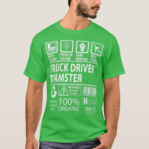Truck Driver Teamster Multitasking Job Gift Item T_Shirt