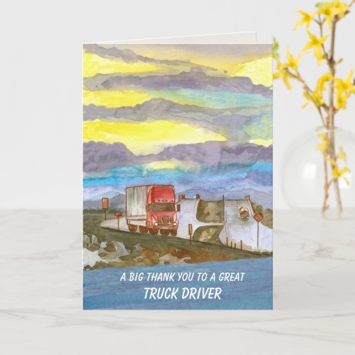 Truck Driver Thank You Trucker Appreciation Card