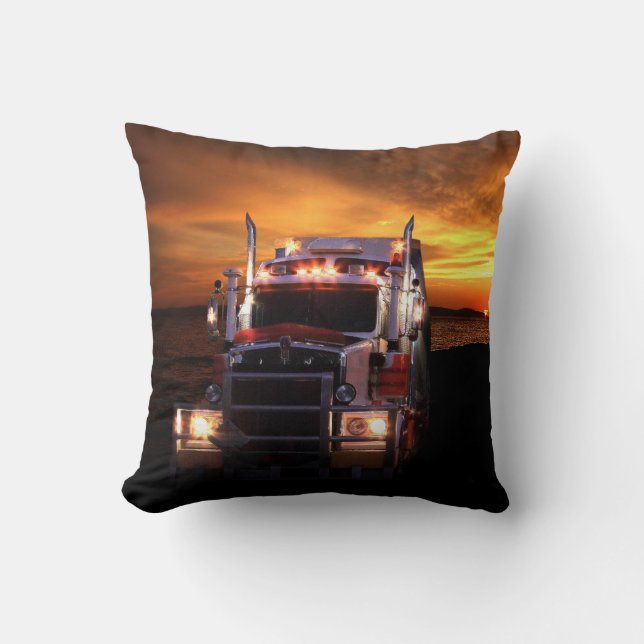 Truck Driver Throw Pillow (Front)