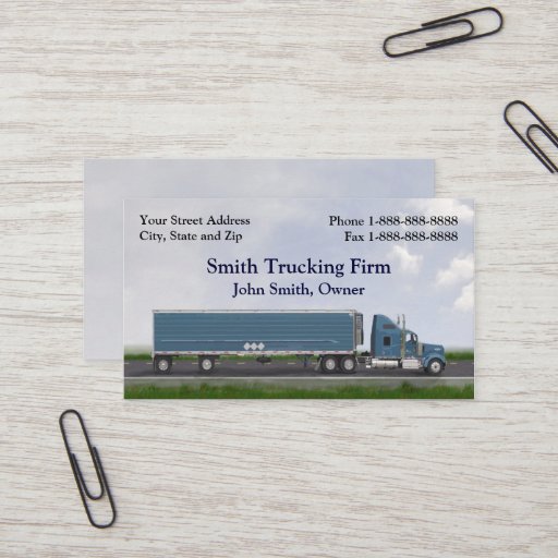 Customizable Truck Driver Trucking Firm Business Card