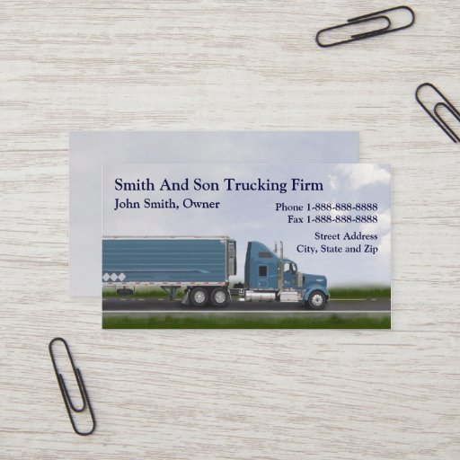 Customizable Truck Driver Trucking Firm Business Card