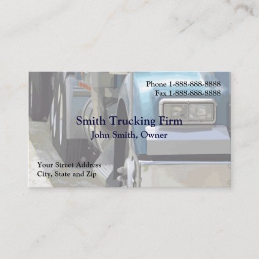 Customizable Truck Driver Trucking Firm Business Card