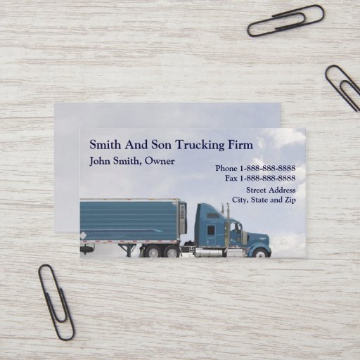 Customizable Truck Driver Trucking Firm Business Card