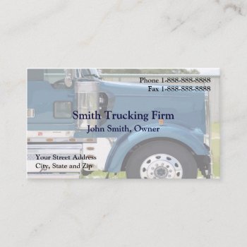 Truck Driver Trucking Firm Business Card by Business_Creations at Zazzle