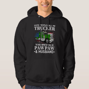 Truck Driver US Flag Trucker Pawpaw And Husband Hoodie
