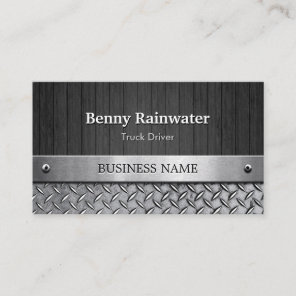 Truck Driver - Wood and Metal Look Business Card