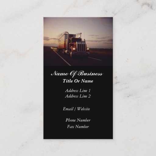 Customizable Truck Drivers Business Card