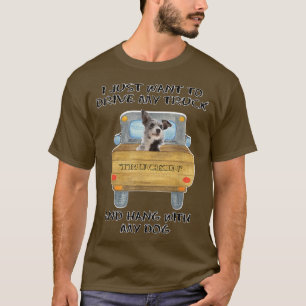 Truck Driving Dog Australian Cattle Dog  T-Shirt