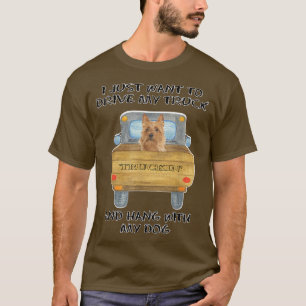 Truck Driving Dog Australian Terrier  T-Shirt