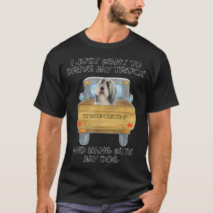 Truck Driving Dog Bearded Collie T-Shirt