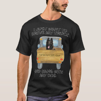 Truck Driving Dog Belgian Tervuren T-Shirt