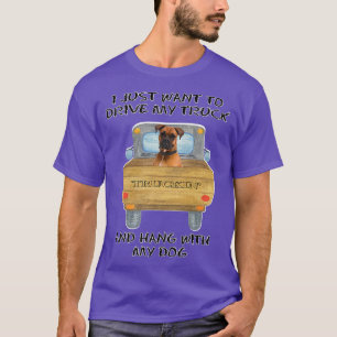 Truck Driving Dog Boxer T-Shirt