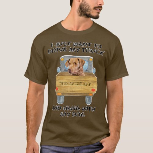 Truck Driving Dog Chesapeake Bay Retriever  T_Shirt