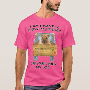 Truck Driving Dog Chinese Shar-Pei T-Shirt