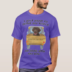 Truck Driving Dog Chocolate Labrador T-Shirt