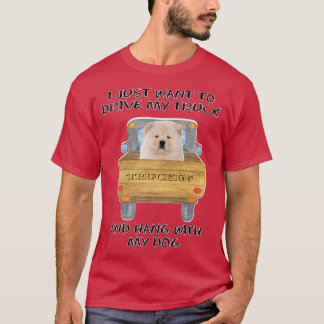 Truck Driving Dog Chow Chow  T-Shirt