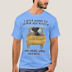 Truck Driving Dog German Pinscher T-Shirt