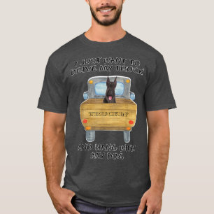 Truck Driving Dog Giant Schnauzer T-Shirt