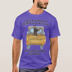 Truck Driving Dog Manchester Terrier T-Shirt