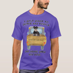 Truck Driving Dog Miniature Schnauzer 2808 T-Shirt