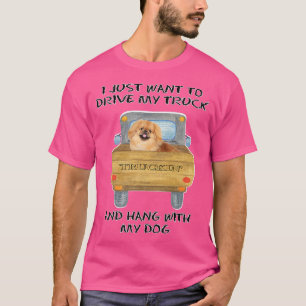 Truck Driving Dog Pekingese T-Shirt