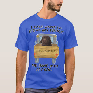 Truck Driving Dog Retriever Flat-Coated  T-Shirt