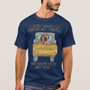 Truck Driving Dog Rhodesian Ridgeback T-Shirt