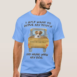 Truck Driving Dog Russell Terrier  T-Shirt
