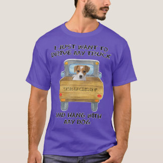 Truck Driving Dog Russell Terrier T-Shirt