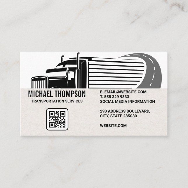 Truck Driving Transport | Shipping Business Card (Front)