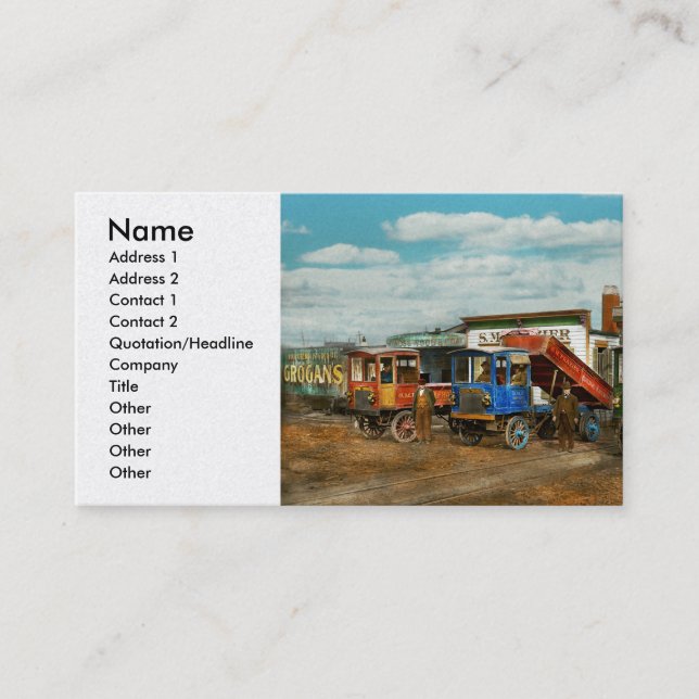 Truck - Dump Truck - Wilcox Trux 1912 Business Card (Front)