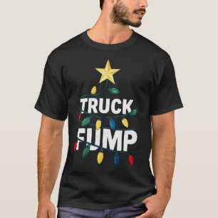 Truck Fump Minimal Art Xmas Lights And Star T-Shirt