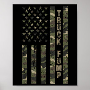 Truck Fump United States Distressed Camo W Us Poster
