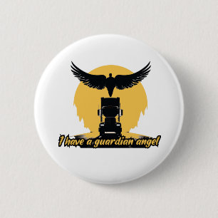 Truck Guardian Angel Protection Faith Road Journey Button