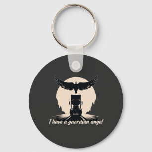 Truck Guardian Angel Protection Faith Road Journey Keychain