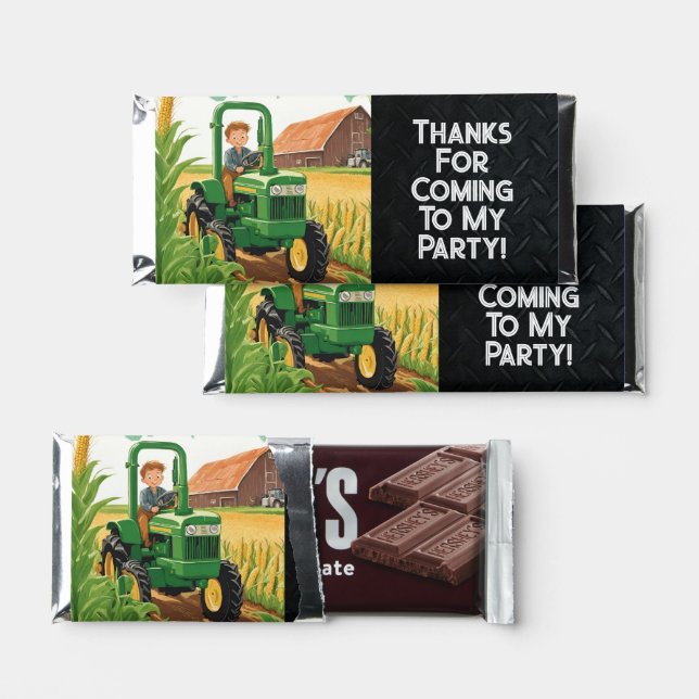 Truck Happy Birthday Party Funny Equipment Hershey Bar Favors (Front)