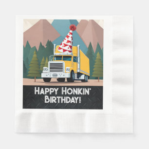 Truck Happy Birthday Party Funny Equipment Napkins