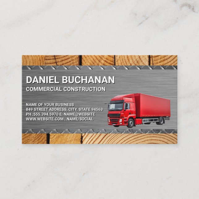 Truck Hauling Commercial Goods Business Card (Front)