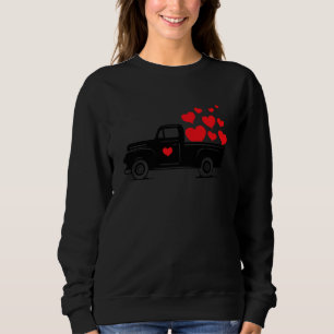 Truck Heart Love Valentines Sweatshirt