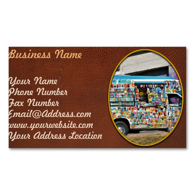Truck - Ice Cream - Ice Cream headache Business Card Magnet (Front)