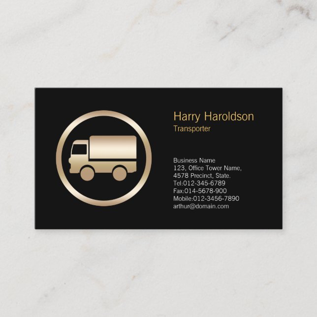 Truck Icon Transportation Business Card (Front)