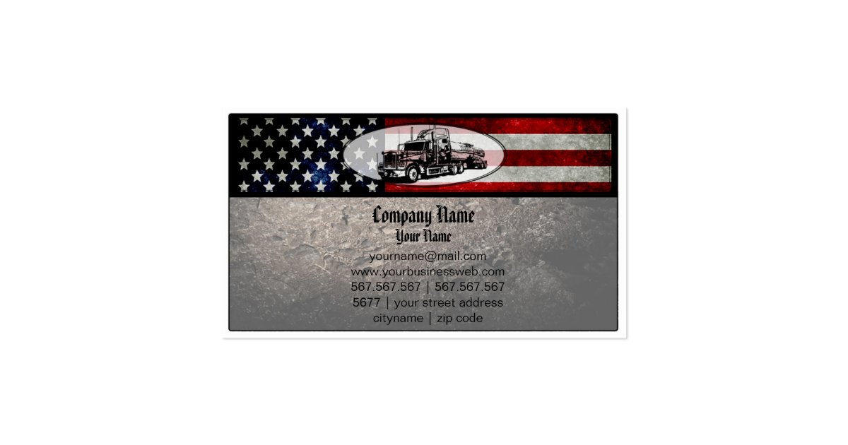 Truck in American Flag Background Business Card | Zazzle
