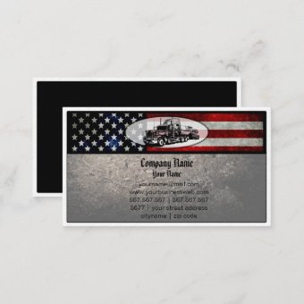 Truck in American Flag Background Business Card | Zazzle