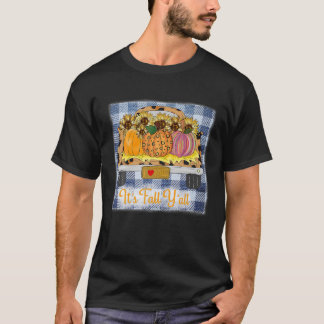 Truck It's Fall Y'all Pumpkin Autumn Happy Thanksg T-Shirt
