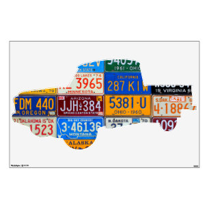 Truck License Plate Art Boys Room Road Trip Decal