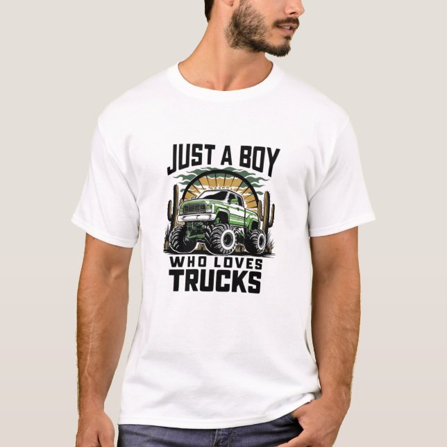 Truck Lover's Desert Sunset - Stylish T-Shirt (Front)